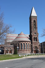Load image into Gallery viewer, South Congregational Church East Longmeadow MA Redstone used for this building.