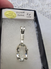 Load image into Gallery viewer, Custom Wire Wrapped Faceted Silver Topaz 8.8 cts. Necklace/Pendant Sterling Silver