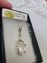 Load image into Gallery viewer, Custom Wire Wrapped Faceted Silver Topaz 8.8 cts. Necklace/Pendant Sterling Silver