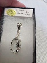 Load image into Gallery viewer, Custom Wire Wrapped Faceted Silver Topaz 8.8 cts. Necklace/Pendant Sterling Silver