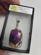 Load image into Gallery viewer, Custom Wire Wrapped Purple Mojave Turquoise Spiny Oyster & Copper Necklace/Pendant Sterling Silver