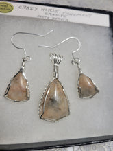 Load image into Gallery viewer, Custom Wire Wrapped Crazy Horse Monument Granite Set: Earrings Necklace Sterling Silver