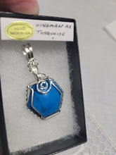 Load image into Gallery viewer, Custom Wire Wrapped Kingman Turquoise Necklace/Pendant Sterling Silver