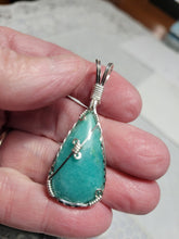 Load image into Gallery viewer, Custom Wire Wrapped AAA+ Amazonite Morefield Mine VA Necklace/Pendant Sterling Silver