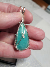 Load image into Gallery viewer, Custom Wire Wrapped AAA+ Amazonite Morefield Mine VA Necklace/Pendant Sterling Silver