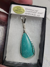 Load image into Gallery viewer, Custom Wire Wrapped AAA+ Amazonite Morefield Mine VA Necklace/Pendant Sterling Silver
