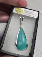 Load image into Gallery viewer, Custom Wire Wrapped AAA+ Amazonite Morefield Mine VA Necklace/Pendant Sterling Silver