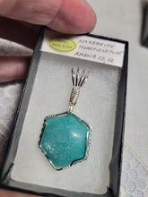 Load image into Gallery viewer, Custom Wire Wrapped AAA+ Amazonite Morefield Mine VA Necklace/Pendant Sterling Silver