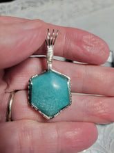 Load image into Gallery viewer, Custom Wire Wrapped AAA+ Amazonite Morefield Mine VA Necklace/Pendant Sterling Silver