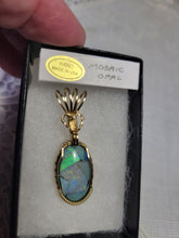 Load image into Gallery viewer, Custom Wire Wrapped Mosaic Australian Opal 8.5 ct. Necklace/Pendant 14kgf Wire One of a Kind