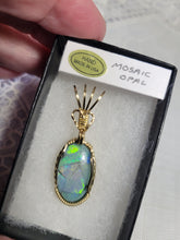Load image into Gallery viewer, Custom Wire Wrapped Mosaic Australian Opal 8.5 ct. Necklace/Pendant 14kgf Wire One of a Kind