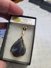 Load image into Gallery viewer, Custom Wire Wrapped Rebecca Iron Ore Furnace Slag Necklace/Pendant 14 kgf Botetourt County VA