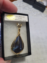 Load image into Gallery viewer, Custom Wire Wrapped Rebecca Iron Ore Furnace Slag Necklace/Pendant 14 kgf Botetourt County VA