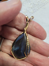 Load image into Gallery viewer, Custom Wire Wrapped Rebecca Iron Ore Furnace Slag Necklace/Pendant 14 kgf Botetourt County VA