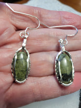 Load image into Gallery viewer, Custom Wire Wrapped Greenstone Set: Earrings, Necklace/Pendant Sterling Silver