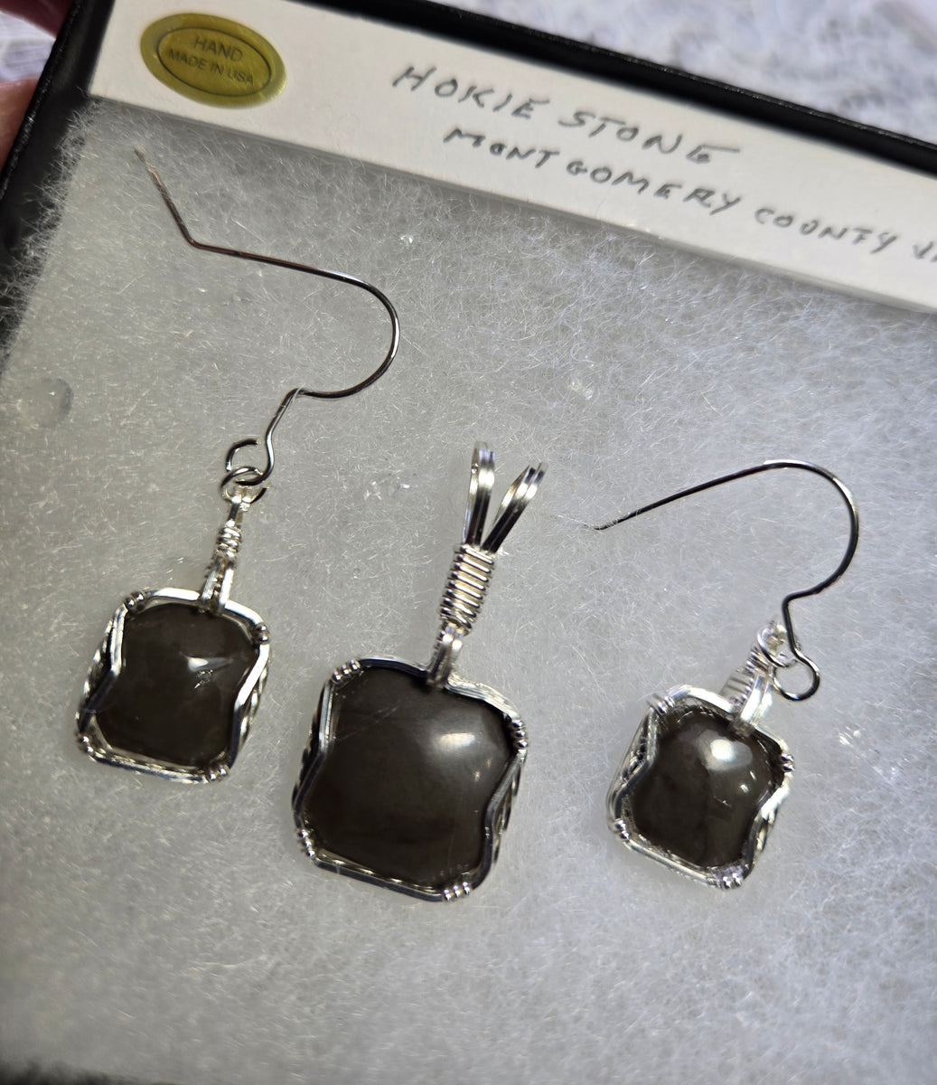 Custom Wire Wrapper Polished Hokie Stone Virginia Tech Gray Quarry Set ...