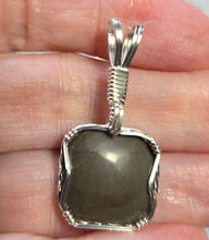 Load image into Gallery viewer, Custom Wire Wrapper Polished Hokie Stone Virginia Tech Gray Quarry Set: Earrings, Necklace/Pendant Sterling Silver