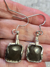 Load image into Gallery viewer, Custom Wire Wrapper Polished Hokie Stone Virginia Tech Gray Quarry Set: Earrings, Necklace/Pendant Sterling Silver