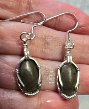 Load image into Gallery viewer, Custom Wire Wrapped Polished Hokie Stone Virginia Tech Gray Quarry Set: Earrings, Necklace/Pendant Sterling Silver