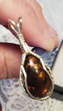 Load image into Gallery viewer, Custom Wire Wrapped Fire Agate Necklace/Pendant Sterling Silver