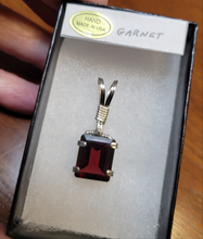 Load image into Gallery viewer, Custom Wire Wrapped Faceted Garnet 6. 92 Ct. Necklace/Pendant Sterling Silver