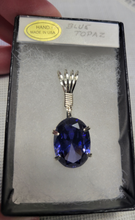 Load image into Gallery viewer, Custom Wire Wrapped Faceted Blue Topaz Necklace/Pendant Sterling Silver