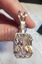 Load image into Gallery viewer, Custom Wire Wrapped Facet Simulated Diamond Necklace/Pendant Sterling Silver