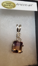 Load image into Gallery viewer, Custom Wire Wrapped Faceted Ametrine Neklace/Pendant Sterling Silver