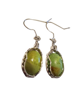 Load image into Gallery viewer, Custom Wire Wrapped Gaspeite Earrings Sterling Silver