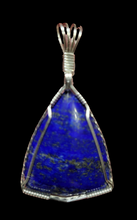 Load image into Gallery viewer, Custom Cut & Polished Wire Wrapped Lapis Lazuli Necklace/Pendant Sterling Silver