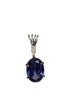 Load image into Gallery viewer, Custom Wire Wrapped Faceted Blue Topaz Necklace/Pendant Sterling Silver