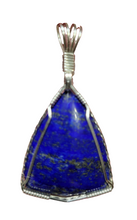 Load image into Gallery viewer, Custom Cut & Polished Wire Wrapped Lapis Lazuli Necklace/Pendant Sterling Silver