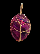 Load image into Gallery viewer, Custom Wire Wrapped Purple Paua Shell Necklace/Pendant 14Kgf
