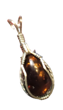 Load image into Gallery viewer, Custom Wire Wrapped Fire Agate Necklace/Pendant Sterling Silver
