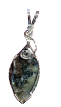 Load image into Gallery viewer, Custom Cut Polished & Wire Wrapped Kyanite Willis Mt. VA Necklace/Pendant Sterling Silver