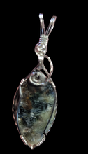 Load image into Gallery viewer, Custom Cut Polished & Wire Wrapped Kyanite Willis Mt. VA Necklace/Pendant Sterling Silver