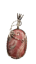 Load image into Gallery viewer, Custom Wire Wrapped Rhodochrosite Necklace/Pendant Sterling Silver