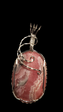 Load image into Gallery viewer, Custom Wire Wrapped Rhodochrosite Necklace/Pendant Sterling Silver