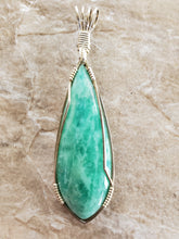 Load image into Gallery viewer, Custom Wire Wrapped Amazonite Amelia County VA Necklace/Pendant Sterling Silver