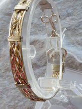 Load image into Gallery viewer, Custom Wire Wrapped Sterling Silver & 14kgf Braided Bracelet Size 6 3/4