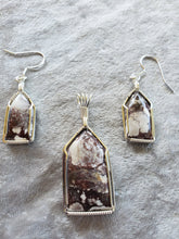 Load image into Gallery viewer, Custom Wild Horse Jasper set Earrings/necklace In Sterling Silver