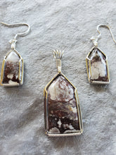 Load image into Gallery viewer, Custom Wild Horse Jasper set Earrings/necklace In Sterling Silver