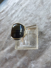 Load image into Gallery viewer, Custom Wire Wrapped Banded Hematite Ring Size 6 Sterling Silver