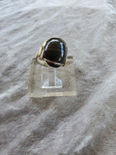 Load image into Gallery viewer, Custom Wire Wrapped Banded Hematite Ring Size 6 Sterling Silver