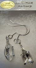 Load image into Gallery viewer, Custom Wire Wrapped Faceted Herkimer Diamond Earrings Sterling Silver