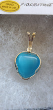 Load image into Gallery viewer, Custom Wire Wrapped Fiberstone Heart (cats eye) Necklace/Pendant in Sterling Silver