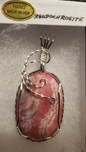 Load image into Gallery viewer, Custom Wire Wrapped Rhodochrosite Necklace/Pendant Sterling Silver
