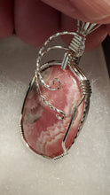Load image into Gallery viewer, Custom Wire Wrapped Rhodochrosite Necklace/Pendant Sterling Silver