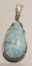 Load image into Gallery viewer, Custom Wire Wrapped  Larimar Necklace/Pendant in Sterling Silver