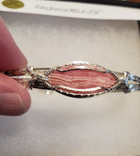 Load image into Gallery viewer, Custom Wire Wrapped Rhodochrosite Bracelet Sterling Silver Wire Size 6 1/2